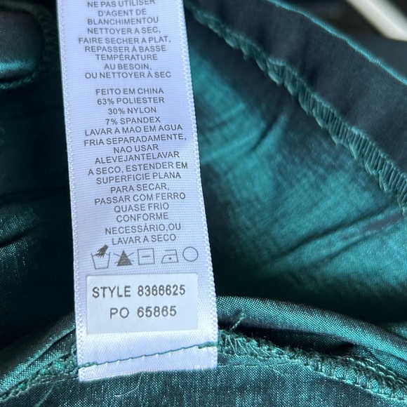 NWT Alex Evenings Green Taffeta Tie Waist Portrait Collar 3/4 Sleeve Top Sz XL - Picture 13 of 16